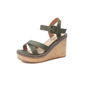 Wedge Buckle Suede Open toed Increase European and American Women’s Sandals