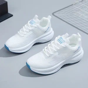 White Designer Women’s Sneakers Custom Mesh Casual Walking & Running Lightweight