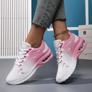 White Pink Fashionable Women’s Breathable White Sneakers Summer Spring Running Sports Shoes Ladies