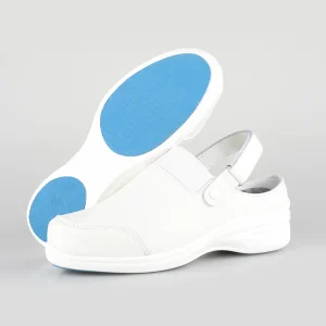 White Smooth Leather Upper Waterproof Nurse Shoes Women Work Shoes Kitchen Safety Shoes SM 004