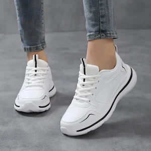 White Sneakers Fashion Women’s PU Leather Sports Shoes Casual Shoes Woman Comfortable Breathable Women Sneakers