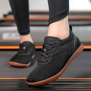 Wide Plus Size Women’s Casual Sneakers Spring Barefoot Fitness Walking Wide Palm and Head Mesh Design Wide Box