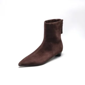 Winter Autumn Fashion Pointed Toe Sexy Ankle Boots Cow Leather Ladies Genuine Leather Lining Zipper 3cm Chunky Heel
