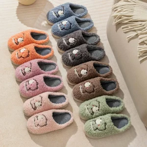 Winter Comfortable House Cotton Soft Sole Memory Foam Indoor Unisex Warm Women’s Home Plush Face Slippers