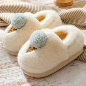 Winter New Style Cartoon Cotton slippers for Women Thick Sole for Indoor Use Providing Warmth When Worn Outside