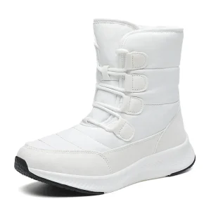Winter Outdoor Ankle Bootie Fleece lined Warm Thick soled Cotton Snow Boots Lightweight Rubber