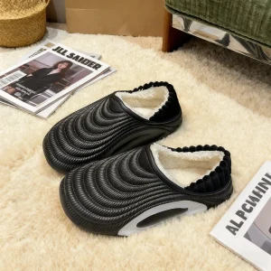 Winter Warm Women’s EVA Upper Midsole Lining Flat Slippers Waterproof Household Use