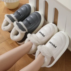 Winter Women’s Soft Indoor Fluffy Fuzzy Slippers Fur Cross Close Toe Fur Slides Comfortable Slippers