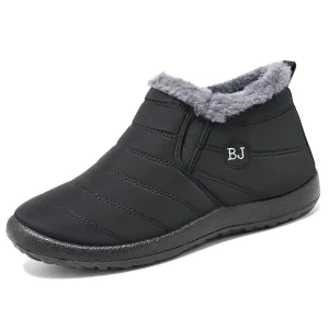 Winter Women’s Waterproof Fleece-Lined Snow Boots Low-Cut Warm PU Outsole Thickened Artificial Short Plush Lining Cross-Border