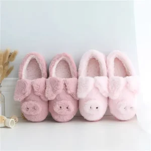 Winter pink Animal Home Women’s Shoes Warm Plush Anti-slip Slippers