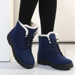 Wish for Winter New Fashion Classic Autumn Snow Boots for Women Large Size Warm Flat Heel Cotton