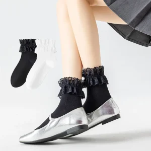 Woman Lace Short Summer Socks Maiden Lovely Sweet Ruffle Cotton Lolita Style Princess Socks High Quality