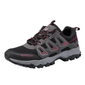 Woman Mens Hiking Shoes Breathable Non Slip Sneakers Leather Low Cut Boots for Outdoor Trailing Trekking Walking