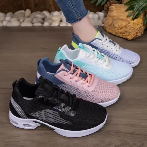 Women Air Cushion Running Shoes Breathable Mesh Lightweight Casual Sneakers Anti Slip Comfortable Walking Shoes for Ladies