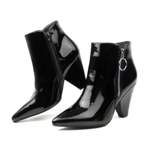 Women Bottes Femme High Heel Ankle Boots Pointed Toe Work Boots Ladies Winter Boots