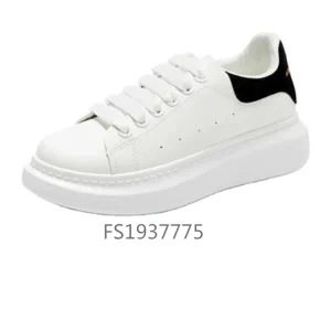 Women Casual Shoes White Breathable Flower Lace Up Sneakers