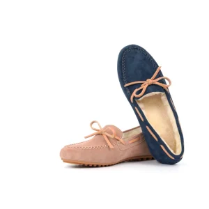Women Casual Suede Plush Loafers Slip On Boat Flats Bowknot Round Top Plush Lining Warm Dance Shoes