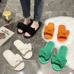 Women Cozy Towel Slippers Comfortable Bathroom Spa Slides Wedding Memory Foam House Slides Slippers Women Winter Bedroom Slides