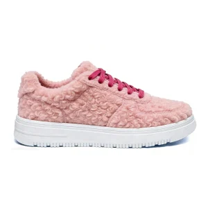 Women Custom pink Plush Casual Round Toe Warm Walking Sneaker