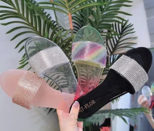 Women Diamond Sandals Lady Fashion Colorful Slides Shining Outdoor Sandals