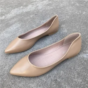 Women Flats Female Outdoor Daily Office Non slip PU Leather Lightweight Flats