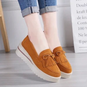 Women Flats Shoes Platform Sneakers Slip on Ladies Casual Shoes Women Thick Bottom Shoes Plus Size 43