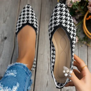 Women Formal Shoes Ballet Flat Shoes Autumn Environmentally Friendly Knitting Soft Dress Shoes for Outdoor Walking