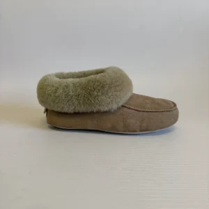 Women Fur Double Face Sheepskin Upper Mules Cow Suede Soft Sole Shearling Collar Winter Warm Indoor Shoes