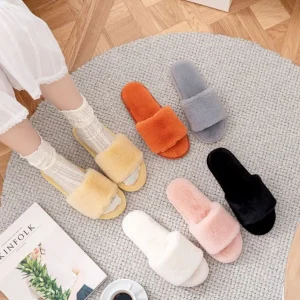 Women Fur Slippers Fashion Thick Bottom Home Lazy Indoor House Warm Fuzzy Slippers for Women