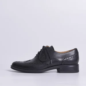 Women Genuine Leather Black Round Toe Lace up Breathable All Seasons Loafers Flat Shoes