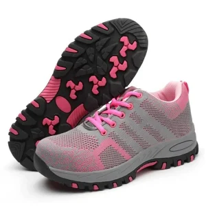 Women Lightweight Breathable Steel Toe Anti smashing Sports Work Safety Shoes