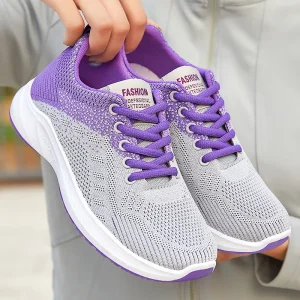 Women Lightweight Knit Running Shoes Breathable Comfortable Casual Sneakers for Outdoor Sports