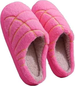 Women Men Soft Cozy Warm Unisex Adult Pink Faux Fur Memory Foam Concha Bread Slippers
