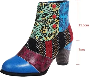 Women Moccasins Boots Heels Zipper Chunky Shoes Short Fashion Boots Breathable Winter Women’s Womens Boots
