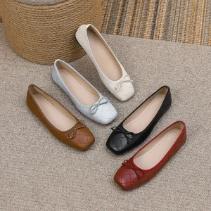 Women Office Work Shoes Non slip Soft Casual Walking Shoes Square Toe Flat Shoes