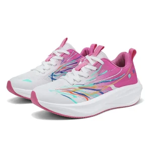 Women Pink White Running Shoes Breathable Mesh Lightweight Cushioning Athletic Sneakers Non Slip Casual Walking Gym Trainers