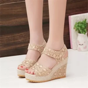 Women Sandals Summer Platform Sandals High Heels Shoes Ankle Strap Ladies Sandals Rivet Casual Footwear