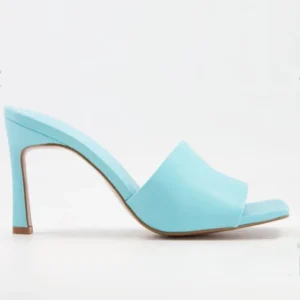 Women Slippers PU Leather Ladies High Heel Sandals Pointed Toe Women Mules