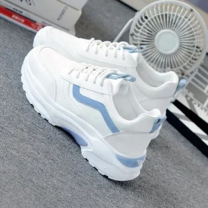 Women Sneakers Fashion Casual Shoes Woman Waterproof Leather Surface Comfortable Breathable White Flats Female Platform Sneakers