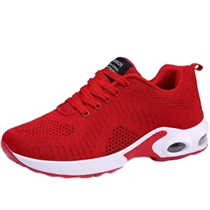 Women Sports Round Head Lace-up Flying Woven Casual Sports Shoes Running Shoes for Ladies