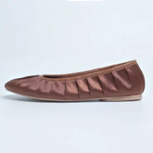 Women Stretch Fabric Brown Round Toe Slip on Custom Lightweight Ballet Dance Flat Shoes Spring Autumn