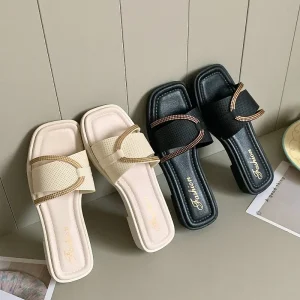 Women Summer Sexy Platform Flat Sandals Beach Shoes Buckle Open Toe Anti slip Lightweight Comfort Outdoor PVC Fashion Trend