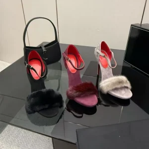 Women’s 12cm Thin Heel Sandals European American Suede Ankle Strap High Heels Sexy Party Catwalk Shoes