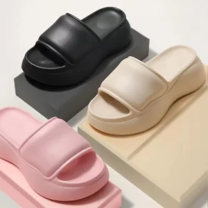 Women’s 7.0cm Slip On Home Outdoor Indoor Waterproof Thick Bottom Anti Slip EVA Summer Beach Sandals Slippers