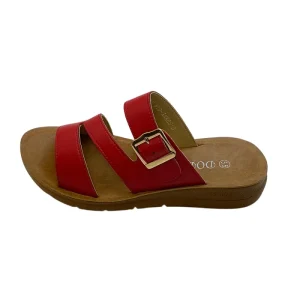Women’s Adjustable Buckle Slide Sandals Open Toe Casual Slippers Lightweight Wedge Heel Summer Beach Flat Shoes