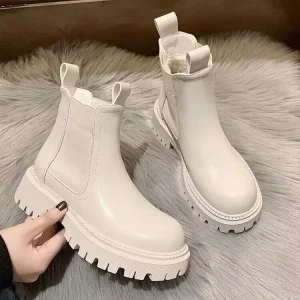 Women’s All Seasons Single Boots Versatile Short Boots Korean Version Student Boots Children Side Zipper
