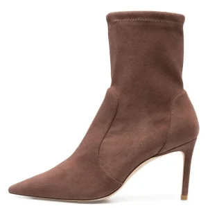 Women’s Ankle Boots Pointed Toe Mid Calf Cowboy Boots Autumn Suede Upper Plush Lining High Heels PU Insole Sexy