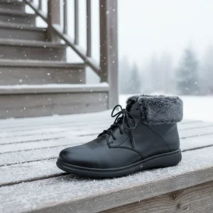 Women’s Ankle Lace-Up PU Boots Comfortable Anti-Slippery Breathable Soft
