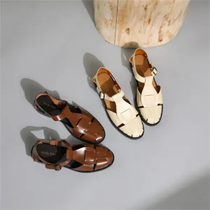 Women’s Ankle Strap Flats Sandals Low Heel with Pointed Toe Slip On Closure for Spring Summer Autumn Seasons