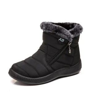Women’s Ankle Waterproof Side Zipper 44 Cotton Mother Casual Shoes Snow Boots